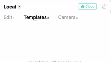 CapCut home screen or editor missing the Templates tab or showing an empty template search result.