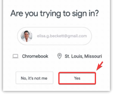 Microsoft security alert asking whether a suspicious sign-in was legitimate.