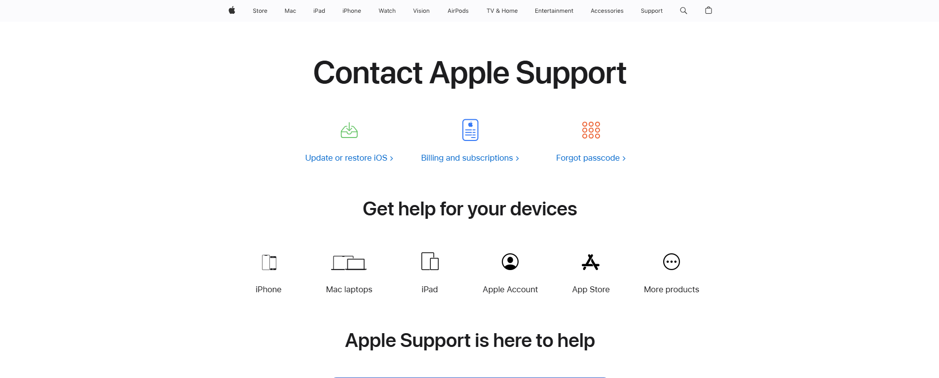 Apple Support app open while reporting that Contact Poster is not showing on iPhone.
