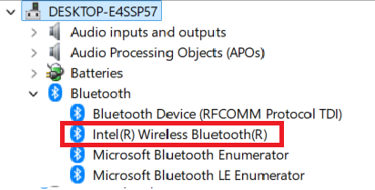 Windows 11 Device Manager showing no Bluetooth category after the adapter disappeared.