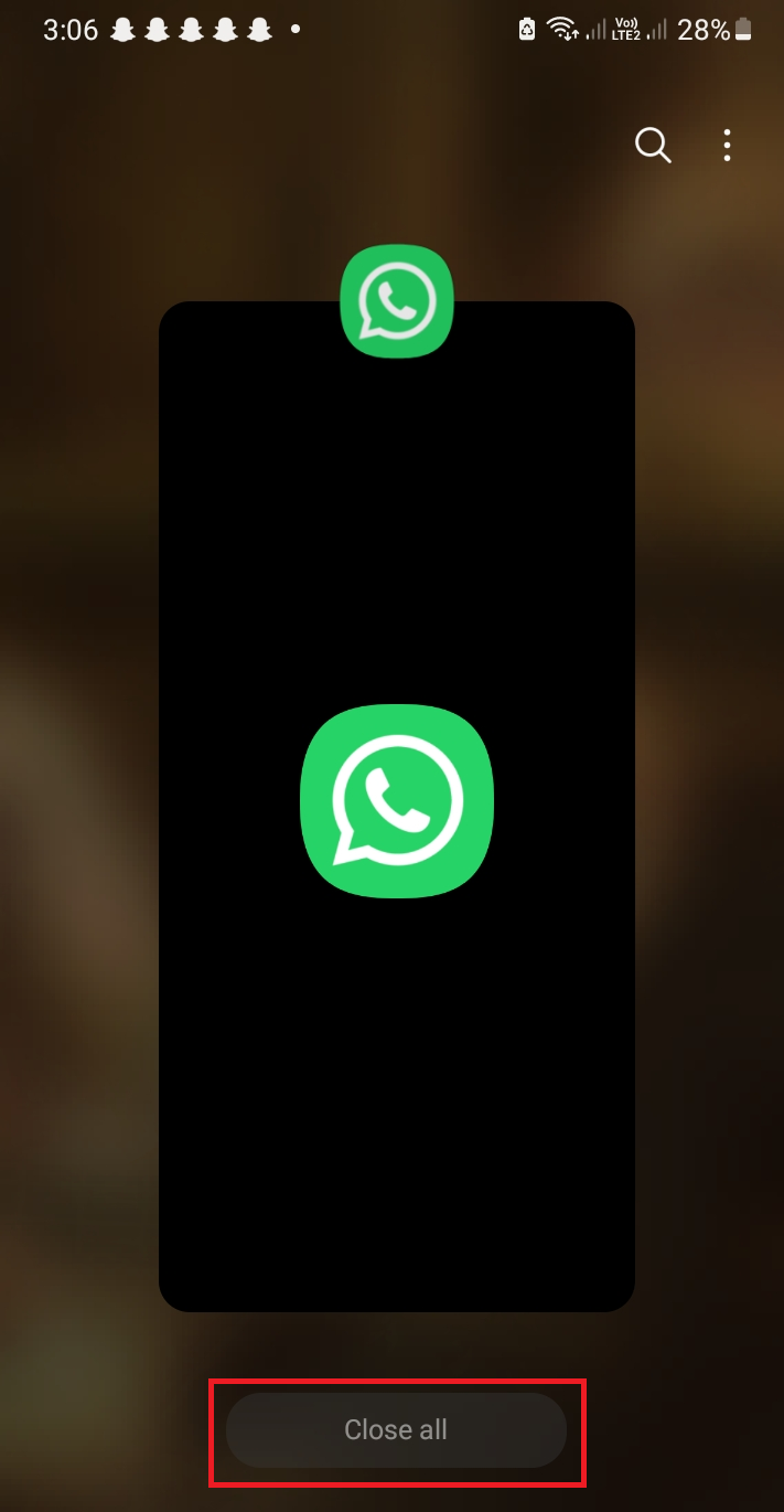 Force closing WhatsApp from the recent apps screen before reopening the status tab.