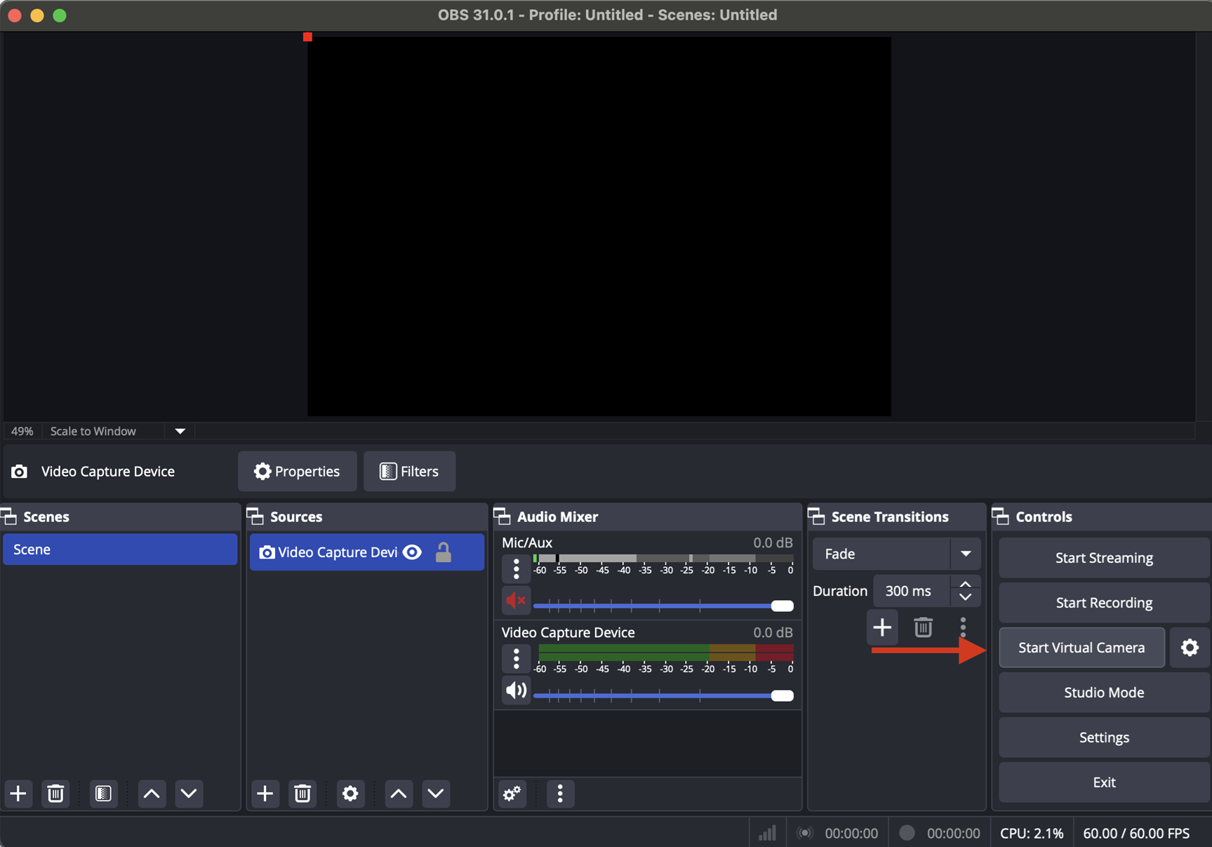 Zoom, Google Meet, or Discord failing to show OBS Virtual Camera or showing a blank feed.