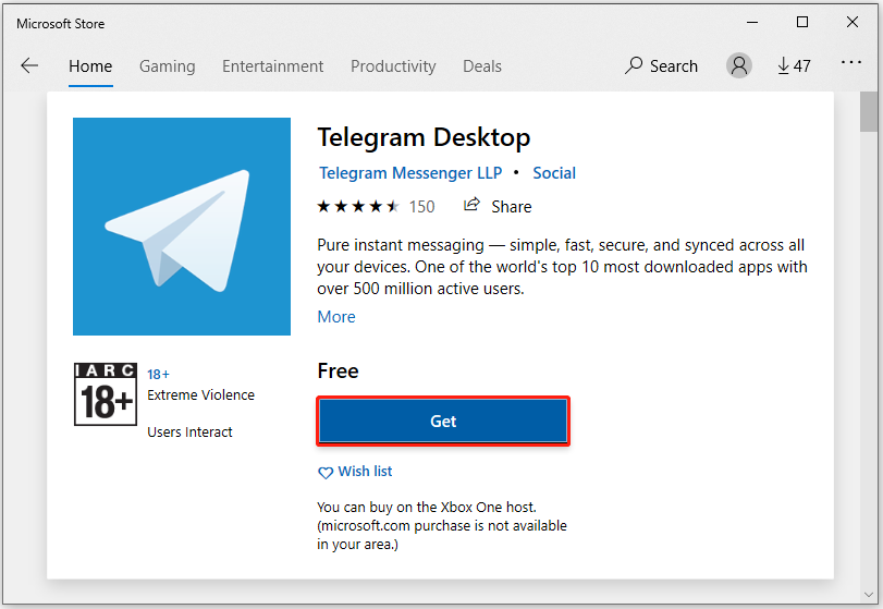 Telegram Desktop official download page showing the Windows x64 installer and the Portable version.