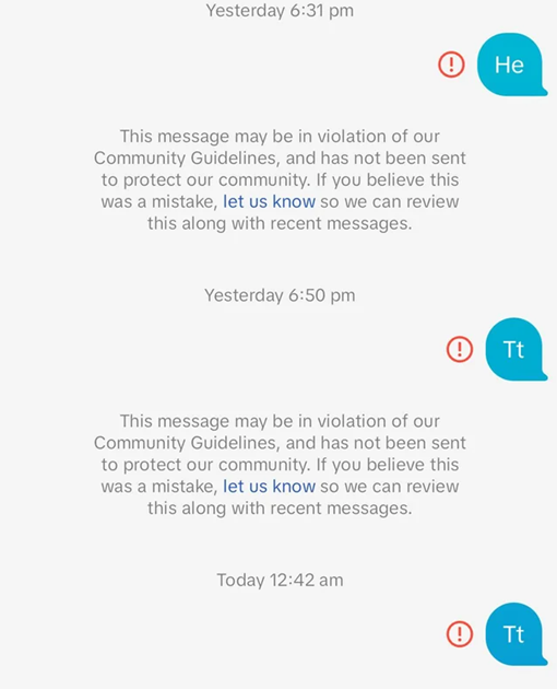 TikTok inbox showing a stuck chat, missing direct messages, or a message that will not send.