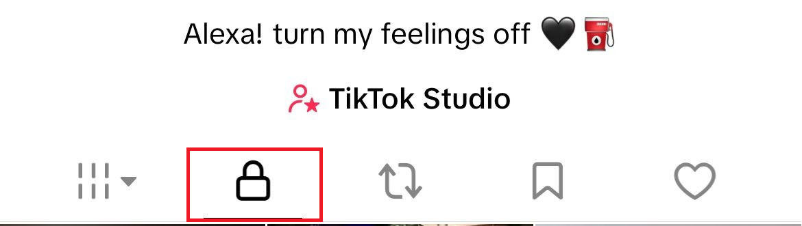 TikTok profile checking private or Only you videos that may contain a former draft.