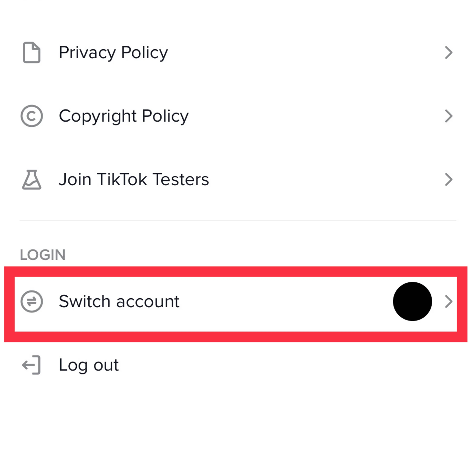 TikTok account switcher returning to the original account that created the drafts.
