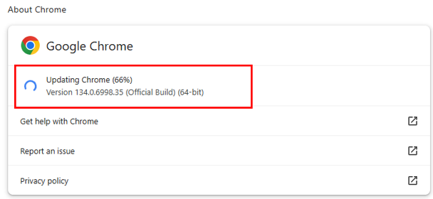 Google Chrome update page open while troubleshooting Xbox Cloud Gaming input problems.