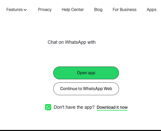 A browser opening a WhatsApp wa.me or click-to-chat link without saving the number to contacts.