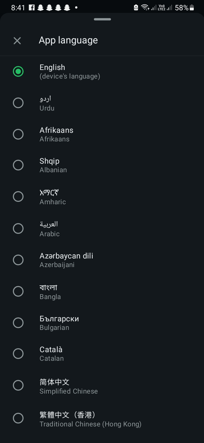 WhatsApp Help Center reference showing Meta AI availability depends on country and supported languages.