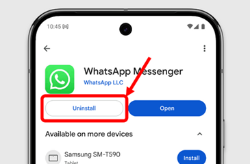 Phone uninstalling and reinstalling WhatsApp after the Meta AI entry points disappear.