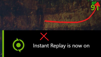 GeForce Experience or NVIDIA overlay showing Instant Replay stuck off or refusing to turn on.