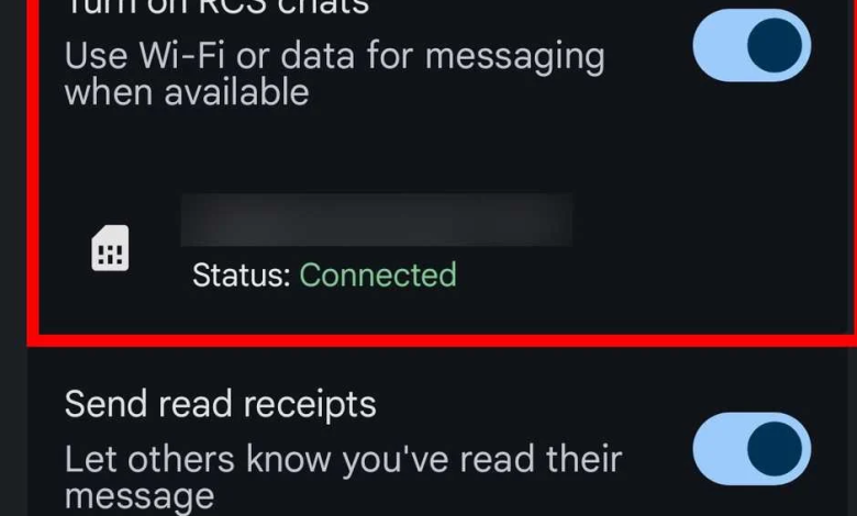 Google Messages on Android showing RCS chats not connected or not working correctly.