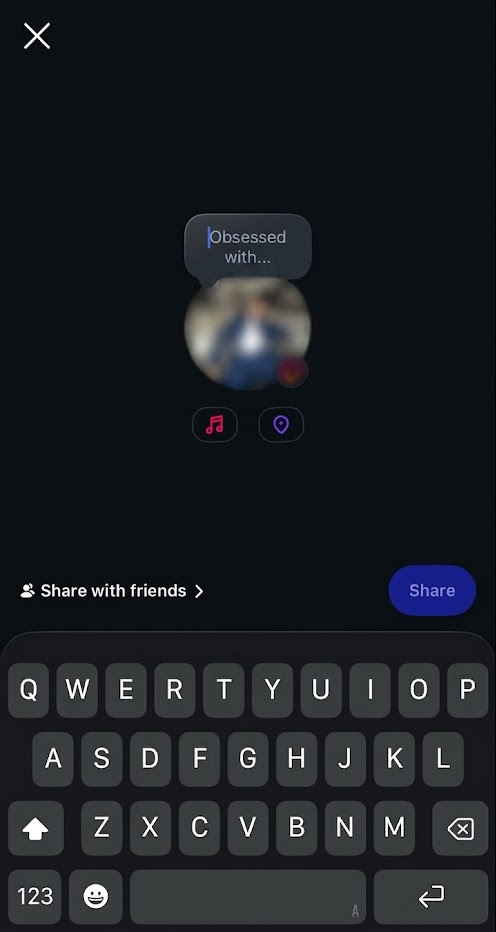 Instagram inbox showing the normal note composer used to create a regular Note.