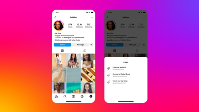 Instagram profile edit screen where the multiple links option or links section is missing or not obvious.