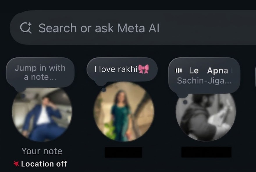 Instagram inbox and profile showing the current places where Notes appear.