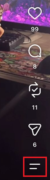 Instagram post opened from the user's own profile with the three-dot menu used to look for Archive.