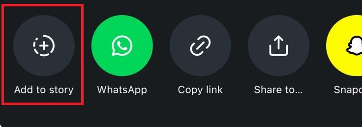 Instagram share sheet showing Add to story as the supported way to reshare a Reel when Add note is gone.