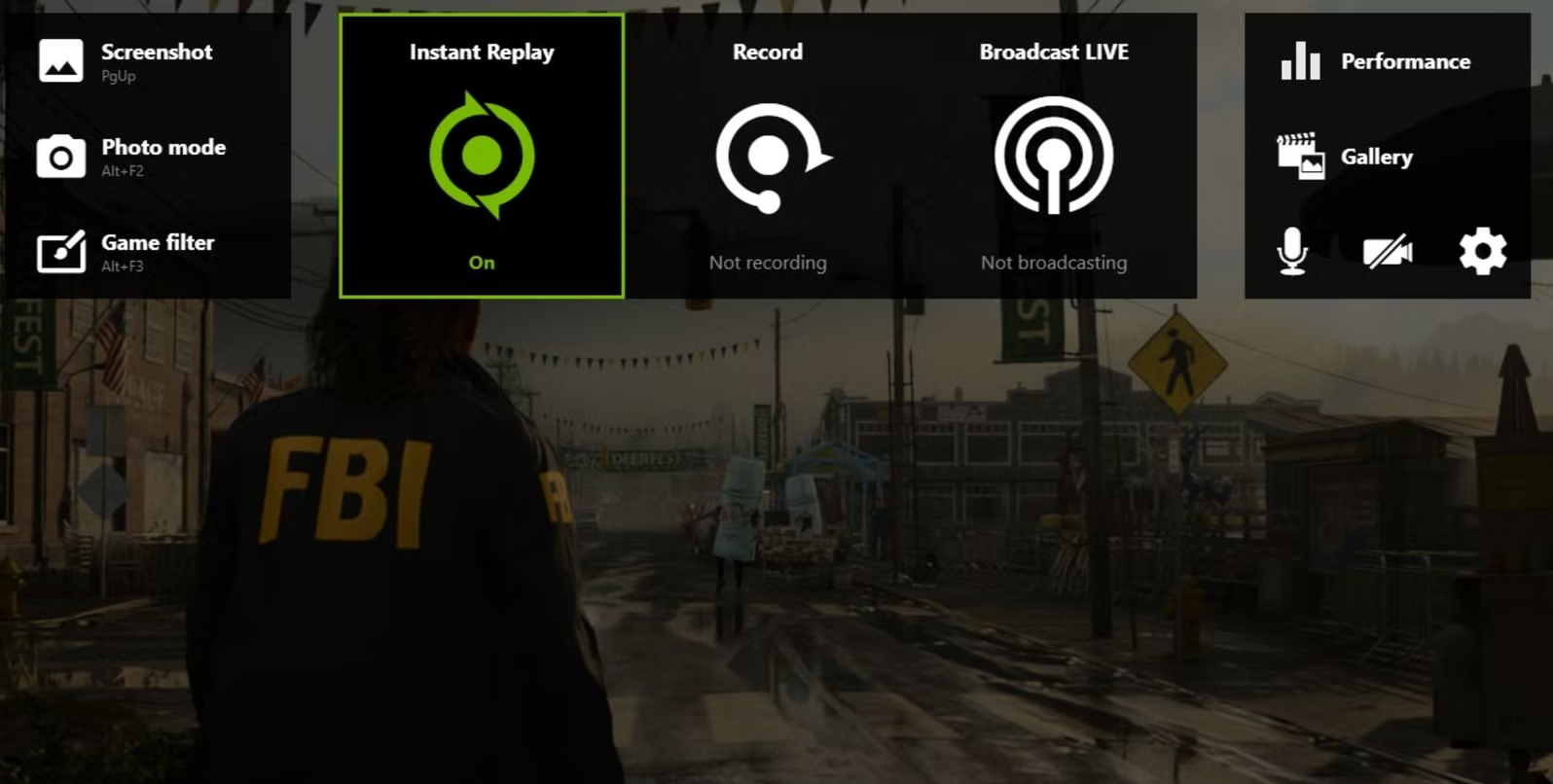 NVIDIA in-game overlay opening with blank or missing settings panels.