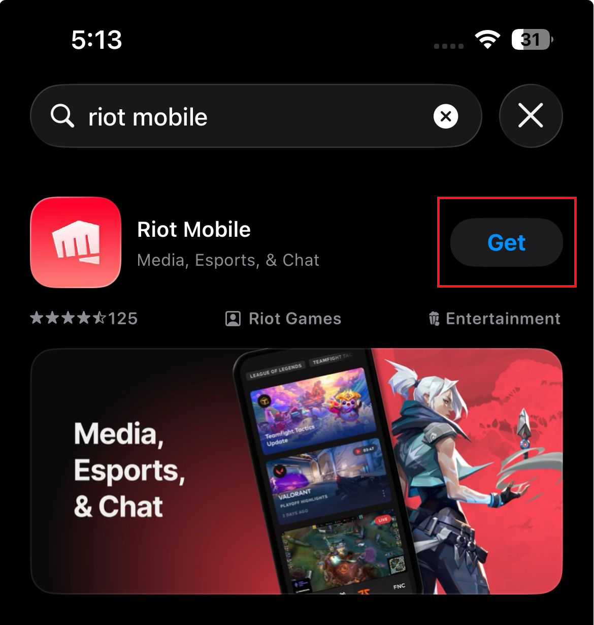 Riot Mobile installed on a phone and signed into the same Riot account used in VALORANT.