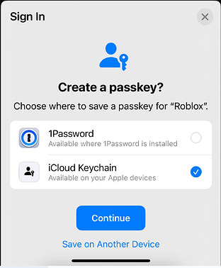 Roblox verification prompt showing alternate options such as Email Me a Code backup code or authenticator app.