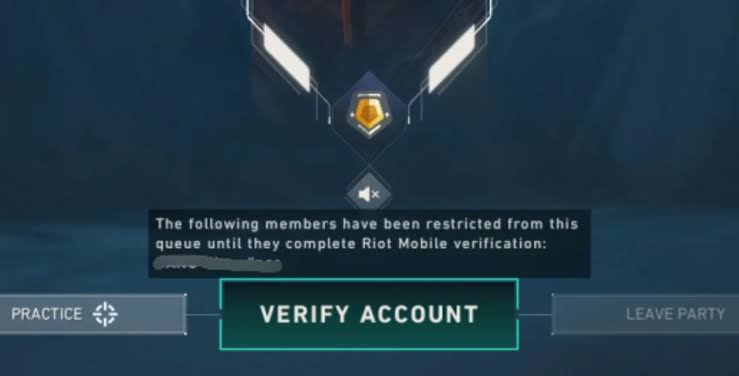 Riot account and VALORANT client showing email verification and Verify Account prompts for the same player.