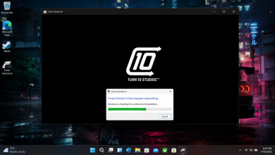 Forza Horizon 6 closing at the Turn 10 Studios splash screen on PC before the main menu loads.