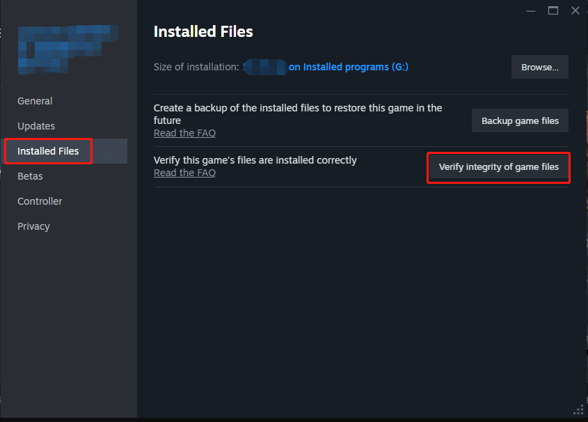 Ubisoft Connect Steam and Epic verify or repair options for Assassin's Creed Shadows.
