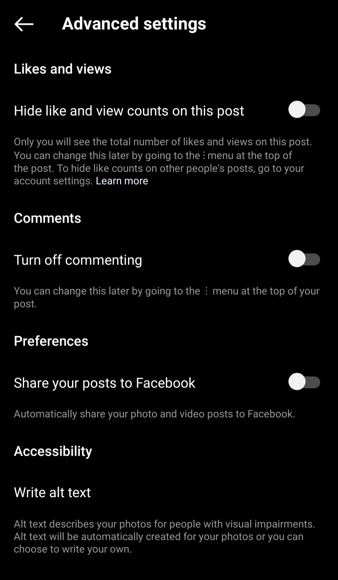 Instagram Reel publishing flow where the Schedule option is missing from the final share screen.