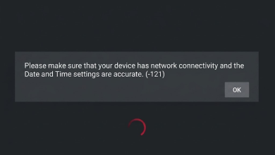 Netflix on an Android device showing a check date and time settings style connection error.