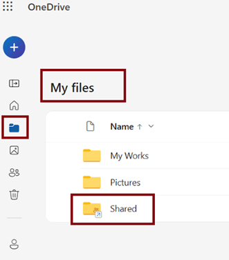 OneDrive on Windows showing a shared folder that is visible online but not updating or syncing correctly in File Explorer.