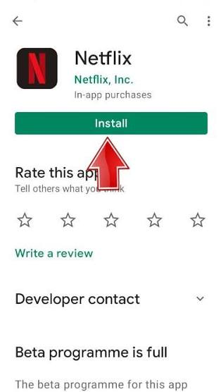 Android or Android TV reinstalling the Netflix app after uninstalling it.