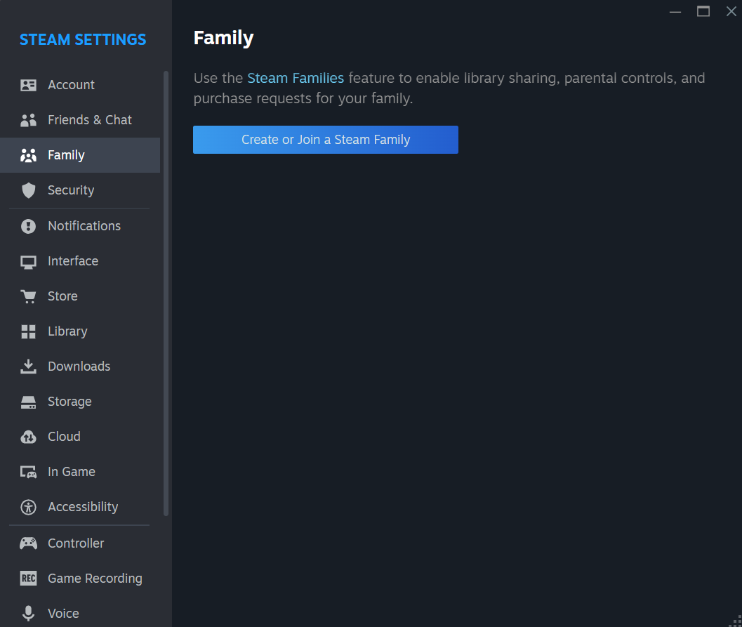 Steam Family settings checking whether a borrowed game is still available to the account showing No licenses.