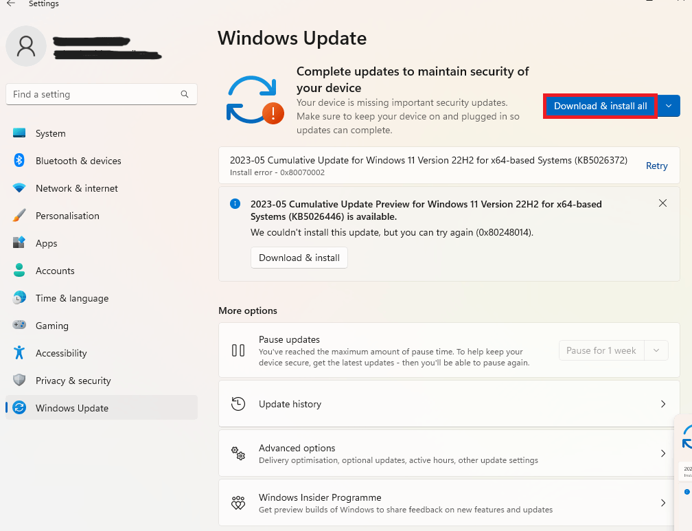 Windows Device Manager updating the Bluetooth adapter while fixing Quick Share discovery problems.
